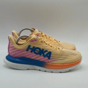 Hoka One One Mach 5 Shoes Womens Size 9 Yellow Pink Orange Running Sneakers